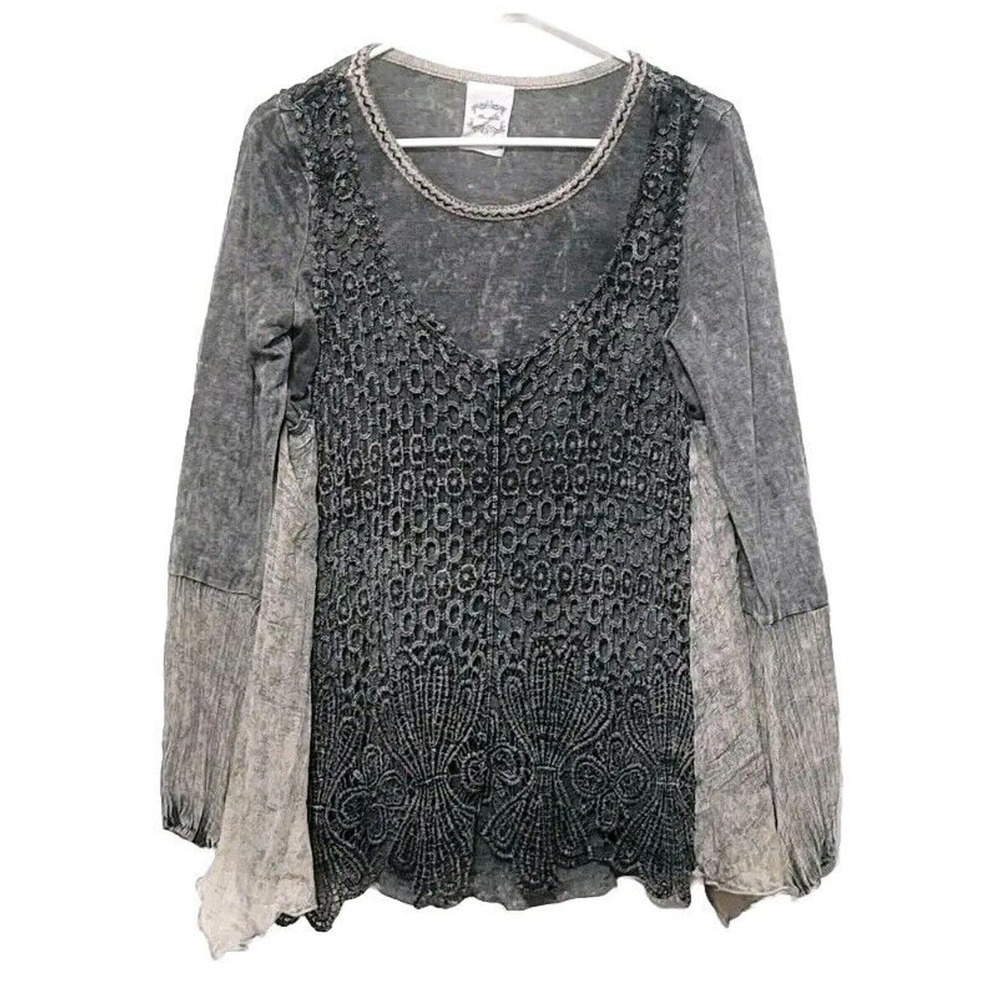 Fleur de Lis Collection Charcoal V-Neck Sweater